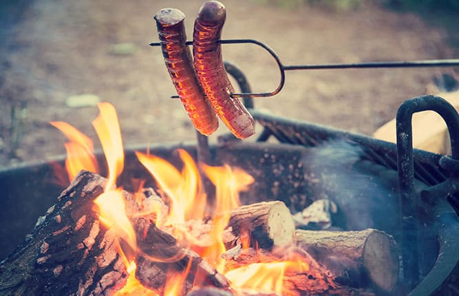 Barbecue beschikbaar op L'Escale Occitane, camping in Aude