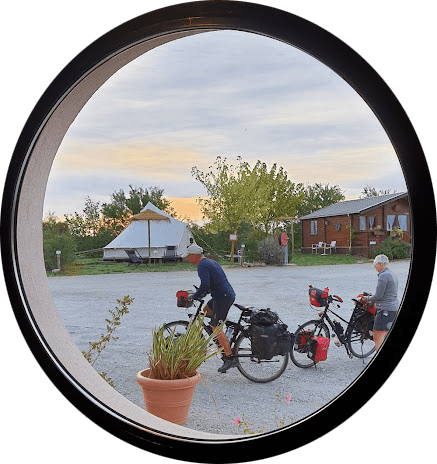 Welkom van onze fietsvrienden op camping Escale Occitane in Aude, label fietsvriendelijk
