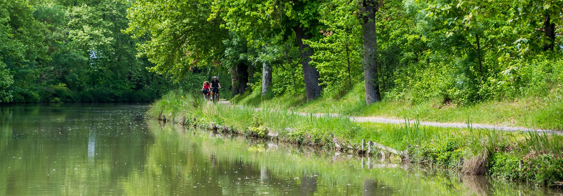 Camping L'Escale Occitane en Aude, cerca del Canal du Midi, etiqueta accueil vélo.