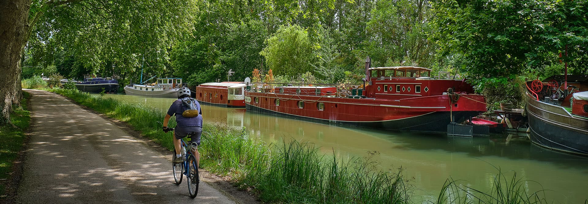 Camping L'Escale Occitane in der Nähe von Carcassonne, fahrradfreundliches Label.