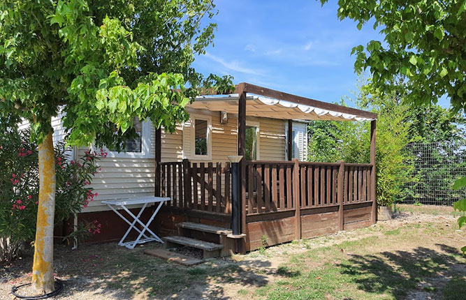 Location mobil-home San Francisco près de Carcassonne au camping l'Escale Occitane