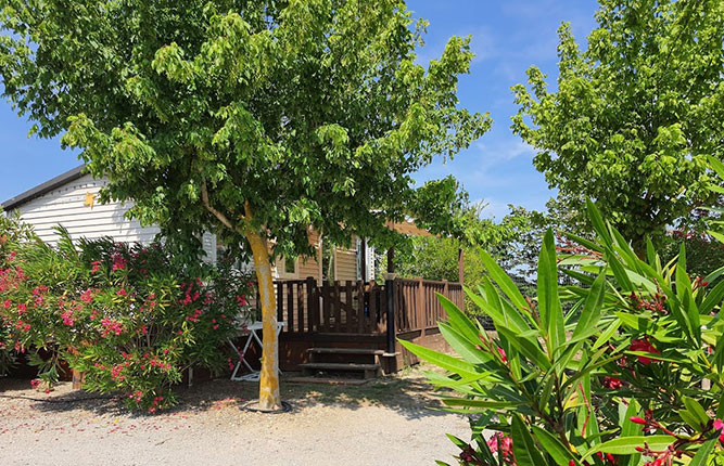 Vermietung Mobilheim San Francisco in der Aude auf dem Campingplatz L'Escale Occitane