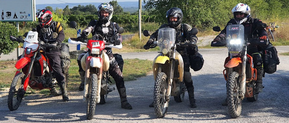 Nos amis les motards sont accueillis à l'Escale Occitane, camping dans l'Aude